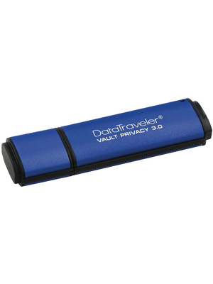 Kingston Shop - DTVP30/16GB - USB Stick DataTraveler Vault Privacy 3.0 16 GB metallic-blue, DTVP30/16GB, Kingston Shop
