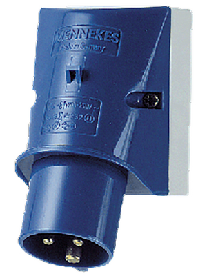 Mennekes - 332 - CEE wall device plug blue 16 A/230 VAC, 332, Mennekes