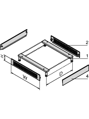 Pentair Schroff - 22117-864 - Base vent Eurorack D=600 mm, 22117-864, Pentair Schroff