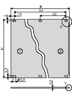 Pentair Schroff - 20846-428 - Front Panel, EMC 3 HE/6 TE, 20846-428, Pentair Schroff