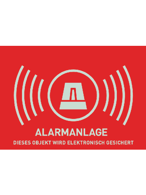 Abus - AU1322 - Sticker "Alarmanlage" GER 148 x 105 mm, AU1322, Abus