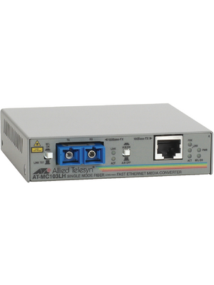 Allied Telesis - AT-MC103LH - Converter, RJ45 100-100FX SC/SM, AT-MC103LH, Allied Telesis