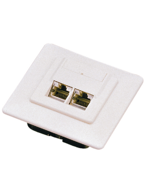 Maxxtro - JE807 - Flush-mounted socket 2x RJ45 Cat.5 shielded, JE807, Maxxtro