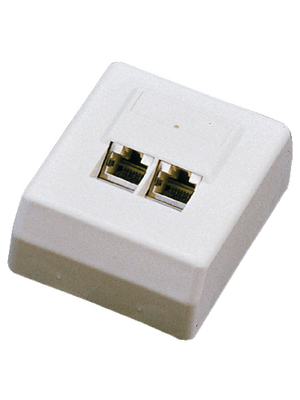 Maxxtro - JE808 - Surface-mounted socket 2x RJ45 Cat.5 shielded, JE808, Maxxtro