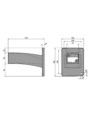 Axis - 5010-611 - T95A61 wall bracket for T95A00, 5010-611, Axis