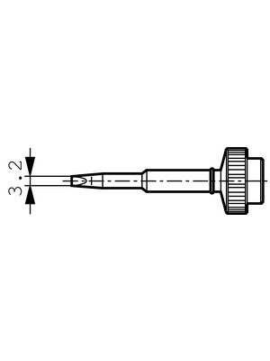 Ersa - 612EDLF - Soldering tip Chisel shaped 3.2 mm, 612EDLF, Ersa