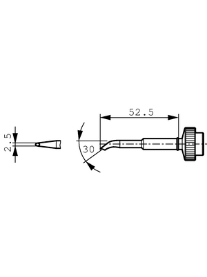 Ersa - 612 HD - Soldering tip Chamfer 2.5 mm, 30 bent 2.5 mm, 612 HD, Ersa