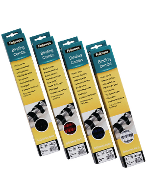 Fellowes - 5345307 - Plastic binding combs, round black 100 units, 5345307, Fellowes