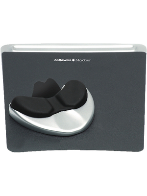 Fellowes - 9373003 - Health-V gliding palm rest with mouse pad black, 9373003, Fellowes