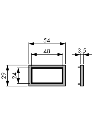 Hengstler - 2 405 218 - Mounting frame 54 x 29 mm, 2 405 218, Hengstler