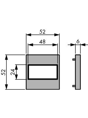Hengstler - 2 405 220 - Mounting frame 52 x 52 mm, 2 405 220, Hengstler