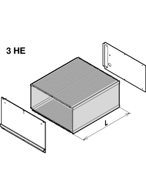 Pentair Schroff - 20809-340 - Front Panel, 3 HE, 7 TE, 20809-340, Pentair Schroff