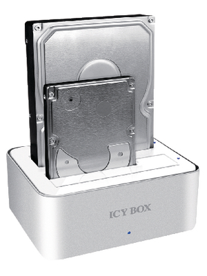 ICY BOX - IB-120STU3-WH - Docking Station 2x SATA 2.5/3.5" aluminium, IB-120STU3-WH, ICY BOX