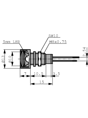 Vossloh Schwabe - WU-I-R5L - Indicator LED red 5 mm, WU-I-R5L, Vossloh Schwabe