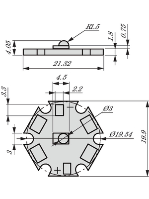 Barthelme - REBEL STAR CW - Power LED Star cool white, REBEL STAR CW, Barthelme