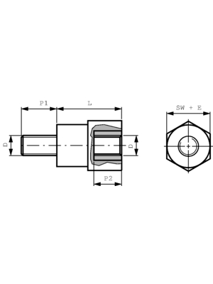 No Brand - 3S030070N-07 - Spacer bolt 7 mm, 3S030070N-07, No Brand