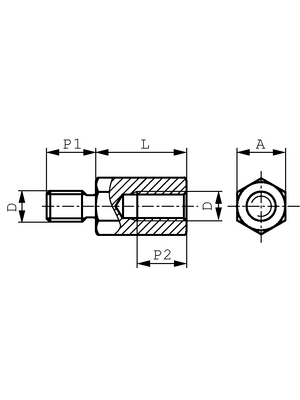 No Brand - DSTNX3060S05P6H - Spacer bolt, undercut 5 mm 6 mm, DSTNX3060S05P6H, No Brand