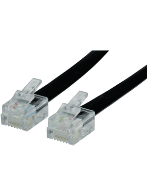  - PB-216-10 - Telephone cable, RJ12 (6P6C) 3.00 m black, PB-216-10