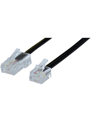  - BB-1245-5 - Telephone cable, RJ11 (6P4C) 5.00 m black, BB-1245-5