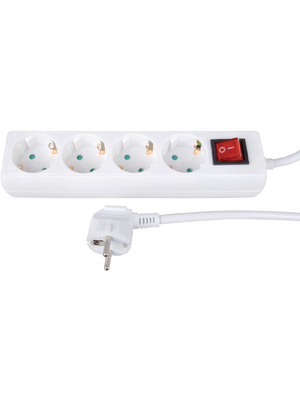 Maxxtro - DY-B-04KP-W1 - Outlet strip, 1 Switch, 4xF (CEE 7/3), 1.5 m, F (CEE 7/4), DY-B-04KP-W1, Maxxtro