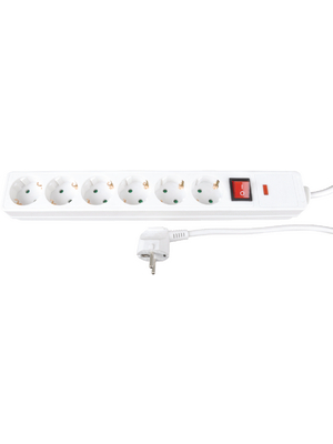 Maxxtro - KF-BD-06K-W5 - Outlet strip, 1 Switch, 6xF (CEE 7/3), 5 m, F (CEE 7/4), KF-BD-06K-W5, Maxxtro