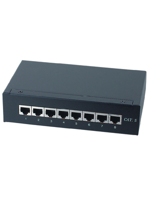 Maxxtro - SM-8-FSKR-BK - Patch panel wall mounting black 8x RJ45 Cat.5e, SM-8-FSKR-BK, Maxxtro