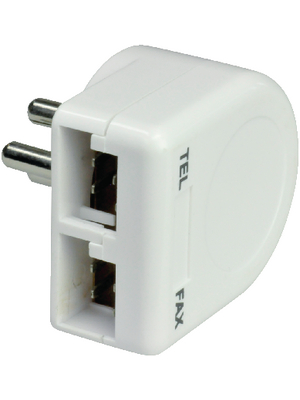 Maxxtro - SZ25/WT - Adapter for Fax/Tel. 4-pin  2xA6, SZ25/WT, Maxxtro
