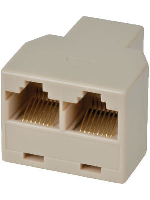 Maxxtro - TA-1568-FFF-ST - Modular-T-adapter 3x RJ45 f/f/f 1:1 unshielded, TA-1568-FFF-ST, Maxxtro