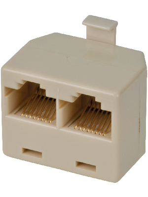 Maxxtro - TA-1568-FFM-ST - Modular-T-adapter 3x RJ45 m/f/f 1:1 unshielded, TA-1568-FFM-ST, Maxxtro