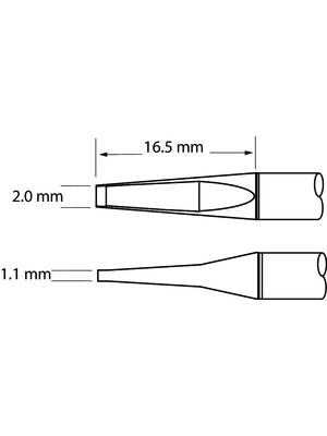 Metcal - PTTC-703-old - Soldering tip Blade, narrow, pair 2.0 mm 390 C, PTTC-703-old, Metcal
