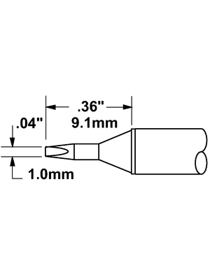 Metcal - STTC-125 - Soldering tip Chisel / cone 30 1.0 mm 390 C, STTC-125, Metcal