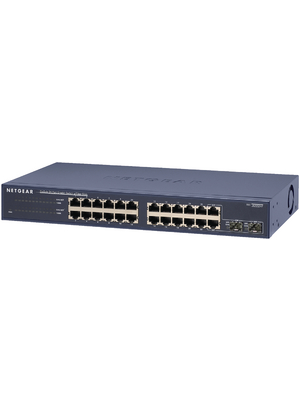 Netgear - JGS524F-100EUS - Switch 24x 10/100/1000 2x SFP, Desktop / 19", JGS524F-100EUS, Netgear