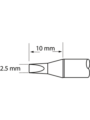 Metcal - SFP-CH25 - Soldering Rework Cartridge Chisel 2.5 mm 390 °C, SFP-CH25, Metcal