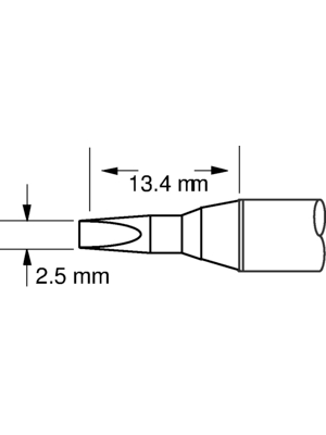 Metcal - SFV-CH25AR - Soldering tip Chisel / Narrow 2.5 mm 390 C, SFV-CH25AR, Metcal