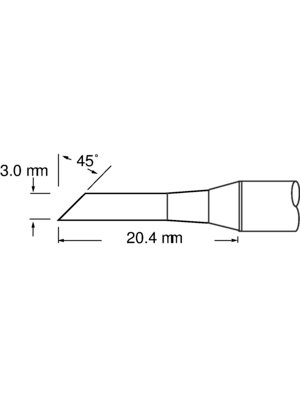 Metcal - SFV-DRH430AR - Soldering tip Hoof / 45 / Bevelled / Long Reach 3.0 mm 390 C, SFV-DRH430AR, Metcal