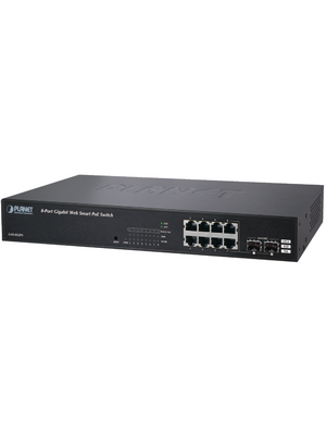 Planet - GSD-802PS - Switch 8x 10/100/1000 PoE 2x SFP Desktop / 19", GSD-802PS, Planet