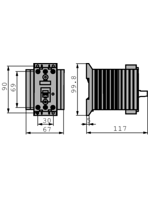 Siemens - 3RF24201AB45 - Solid state relay, three phase 4...30 VDC, 3RF24201AB45, Siemens