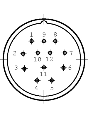 Souriau - 8GN-QL2-12P - Appliance plug, 12-pin 12, 8GN-QL2-12P, Souriau