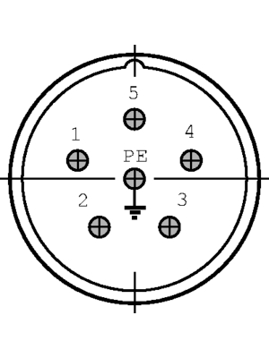 Souriau - 8GN-QL2-6P - Appliance plug, 6-pin 5+PE, 8GN-QL2-6P, Souriau