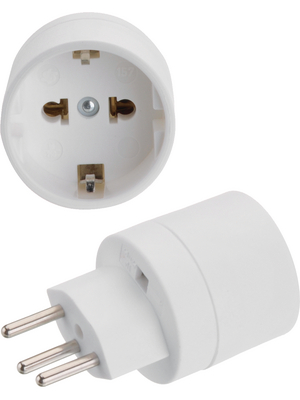 Steffen - 14 9571 0 - Adapter 3-pin, CH C DE Protective Contact CH, 14 9571 0, Steffen