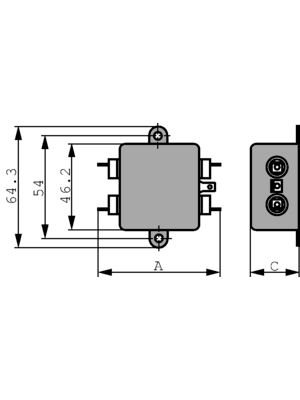 TE Connectivity - 6609020-5 - Mains filter Phases 1 3 A 250 VAC, 6609020-5, TE Connectivity