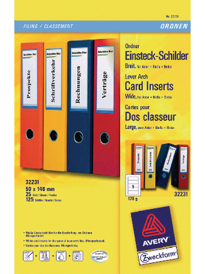 Avery Zweckform - 32231Z - Folder insert signs, 32231Z, Avery Zweckform