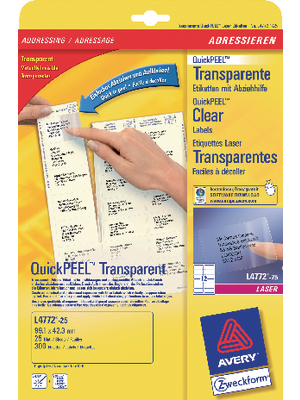 Avery Zweckform - L4772-25 - Address labels 99.1 x 42.3 mm, L4772-25, Avery Zweckform