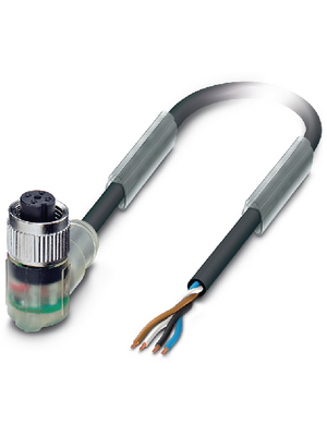 Phoenix Contact - SAC-4P- 5,0-PUR/M12FR-3L - Actuator/sensor-cable M12 (90) Socket Open 5.00 m, SAC-4P- 5,0-PUR/M12FR-3L, Phoenix Contact