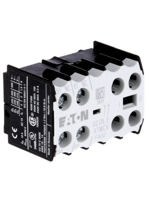 Eaton - 02 DILE - Auxiliary switch 2 break contacts (NC) - 600 VAC 0.8 kW, 02 DILE, Eaton
