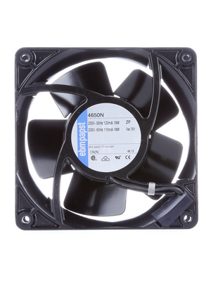 EBM-Papst - 4650N - Axial fan AC 119 x 119 x 38 mm 160 m3/h 230 VAC 19 W, 4650N, EBM-Papst