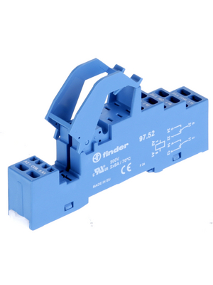 Finder - 97.52SPA - Relay socket, Poles 2, DIN rail 35 mm, 97.52SPA, Finder