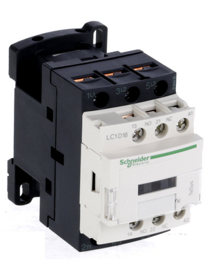 Schneider Electric - LC1D18V7 - Contactor 400 VAC  50/60 Hz 3 NO 1 NO+1 NC Screw Terminal, LC1D18V7, Schneider Electric