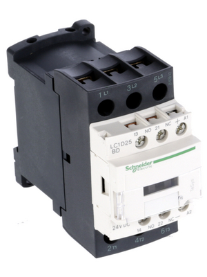 Schneider Electric - LC1D25BD - Contactor 24 VDC 3 NO 1 NO+1 NC Screw Terminal, LC1D25BD, Schneider Electric