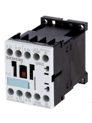 Siemens - 3RT1015-1AB01 - Power contactor 24 VAC 3 NO 1 make contact (NO) Screw Terminal, 3RT1015-1AB01, Siemens